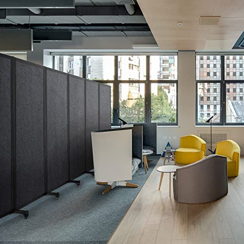 Room Partition, 12'7"L* 6'7"H,6 Panel,Grey - color: Grey, size: 151"(L)*78.7"(H)