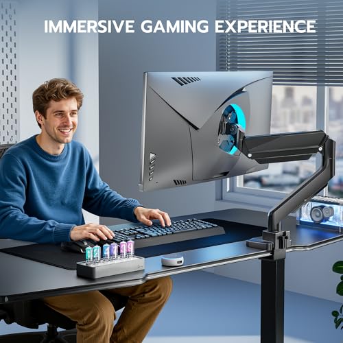 Heavy Duty Single Monitor Mount for 13"-49" Curved Screens with USB, Black - color: Black, style: with USB