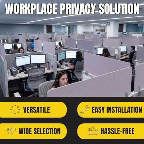 OBEX - Panel Cubicle Mounted PET Privacy Screen - Desk Privacy Panel for Office Cubicles - Noise and Visual Distraction-Reducing Desk Divider - Cubicle Accessories for Office - 18" x 60", Shadow - color: Shadow, size: 18"H X 60"W