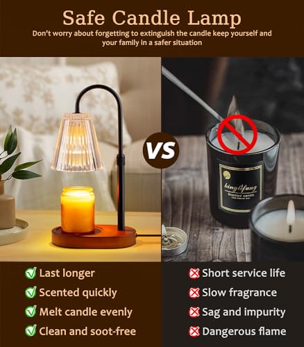Candle Warmer Lamp with Timer - Electric Candles Wax Warmers Glass Lamps - color: Transparent