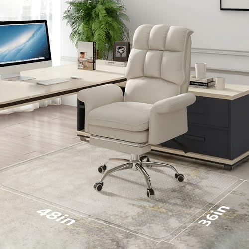 Office Chair Mat for Carpet - 36x48 Inch Plastic Computer Desk Floor Protectors for Chairs Clear Under Desk Rug Pad for Rolling Gaming Chair - size: 36"x48"