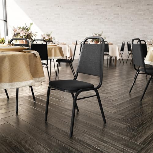 Flash Furniture Hercules Fabric Banquet Chair, Black, 4-Pack - color: Black Fabric/Black Frame, size: Set of 4