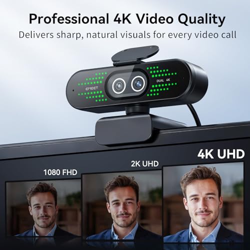 EMEET NOVA 4K Dual-Camera 4K Webcam for PC, Wide-Angle and Telephoto Camera - style: 4K Dual-Camera Remote
