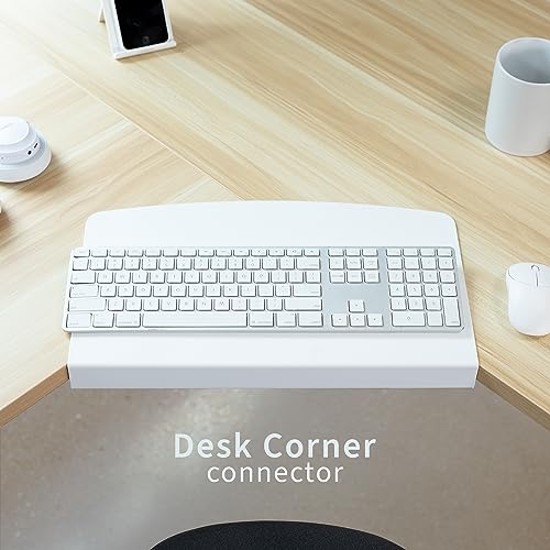 VIVO White 17 in Corner Desk Connector Platform, DESK-AC07SW - color: White