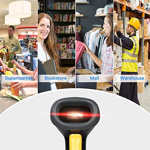 Eyoyo EYH2 Handheld USB Wired 2D 1D Barcode Scanner for POS Mobile Payment - color: Black