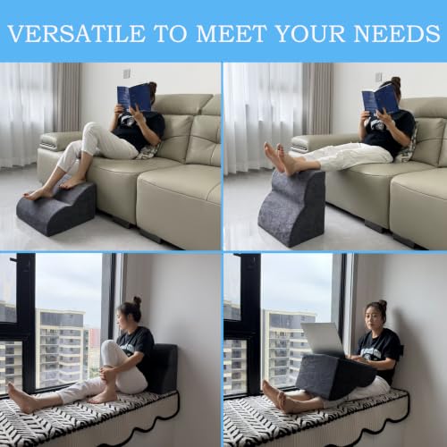 Foot Rest for Under Desk at Work.Multifunctional 3-Tier Foot Stool - color: Standard-dark Grey