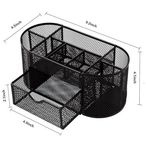 Comix Mesh Pen Holder, Desk Organizer for Home Office, Black