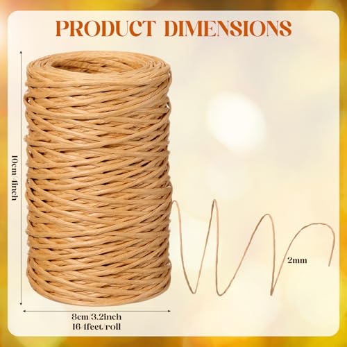 Threlaco 3 Roll 164 Feet Floral Vine Bind Wire, Light Brown - color: Light Brown