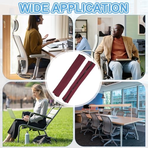 PATIKIL 22x4.3in Office Chair Armrest Covers, 1Pair, Burgundy - color: Burgundy, size: 22"