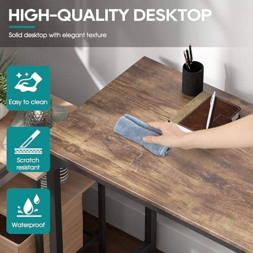 BestOffice Computer Desk,Home Office Desk, Modern Simple Style for Home Office Study Writing (Brown, 47 Inch) - color: Brown, size: 47 Inch