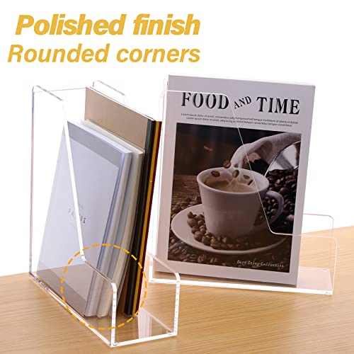 SANRUI Acrylic Magazine File Holders, Classroom Organization and Storage, Clear Bookend File Sorter, Desktop File Organizer 2-Pack - size: A4,2 Pack