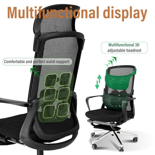 Breathable Office Chair,Adjustable Headrest Support,400lbs