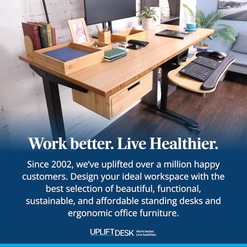 Bamboo Under Desk Drawer – Desktop Storage with 17 lb Capacity and Safety Stop Slide, Undermount Drawer and Standing Desk Accessories for Home Office (Dark Bamboo) - color: Dark Bamboo