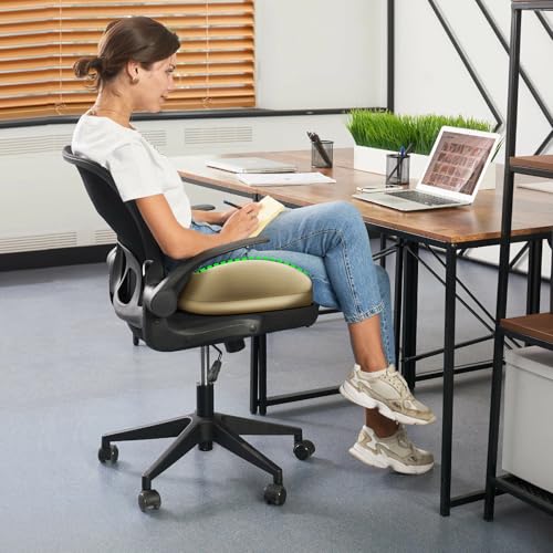 Benazcap Large Seat Cushion for Office Chair, Beige - color: Yellow