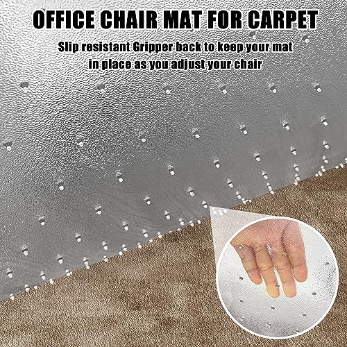 Office Chair Mat for Carpet Floors, 48" x 30" Clear Desk Chair Mats for Low Pile Carpeted Protector, Sturdy PVC Computer Chair Mats Anti-Slip and Easy to Clean for Home & Office - color: Clear for Carpets, size: 48"x30" Rectangle