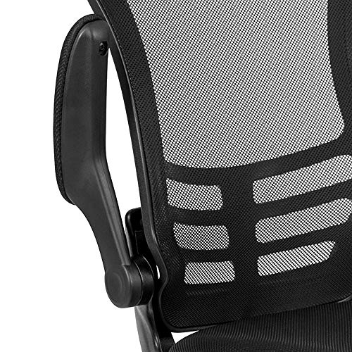 Flash Furniture Mesh Reception Chair with Flip-Up Arms, Black - color: Black Mesh