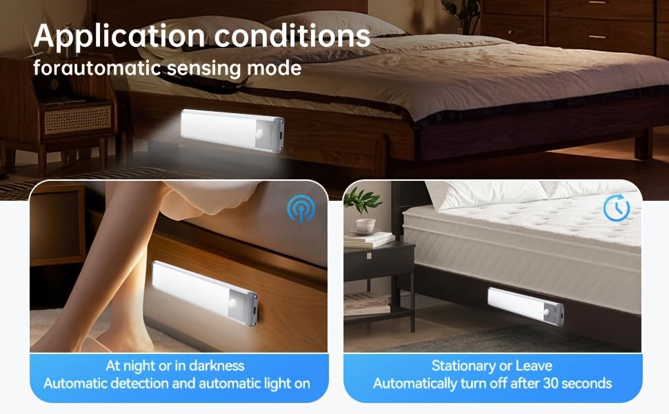 2Pack 10inch Under Cabinet Light,40 LED 2000 mAh,Rechargeable Motion Sensor Light Indoor,Dimmable Magnetic Closet Lights, Under Counter Lights for Kitchen, Stairs,Home
