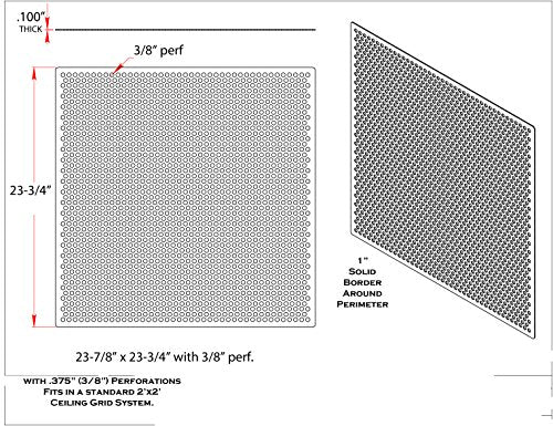 2'x2' White Plastic Perforated Tile with 3/8" Holes (2-Pack)