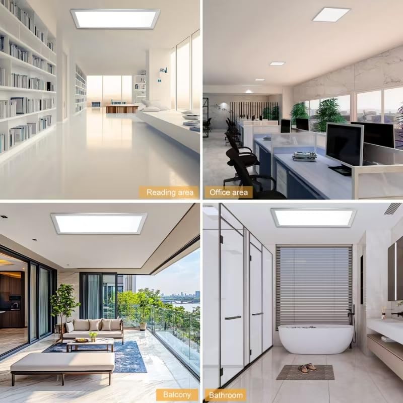 GT-Lite 2'x4' LED Flat Panel, 5500 Lumen Flush Mount and Drop Ceiling - color: White 1 Pack, size: 2x4 Feet