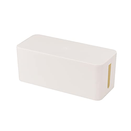Cable Management Box,Cord Organizer Box for Home and Office System to Cover and Hide, Power Strips, Cords,Surge Protector (Large, White) - color: White, size: Large