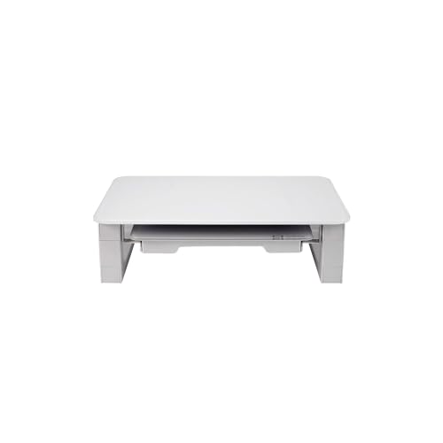 Quartet Desktop Glass Monitor Riser for Computer with Dry-Erase Board, Adjustable Height (Q090GMRW01)