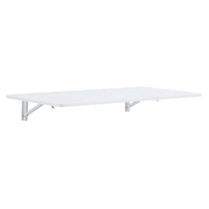 Laundry Room Folding Table Wall Mounted White MDF Fold Down Desk for Small Spaces Garage Shed Home Office Kitchen Bar Durable 100 lb Capacity Space Saving