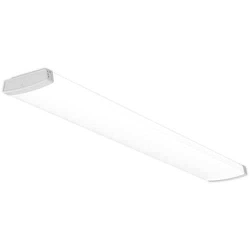 Lithonia Lighting TruWrap 4 Foot LED Ceiling Light Fixture, Low-Profile Wraparound LED Shop Light, Adjustable Lumens, Selectable Warm White/Cool White/Daylight Color, Curved Diffuser, Narrow Width - size: Narrow, style: Curved