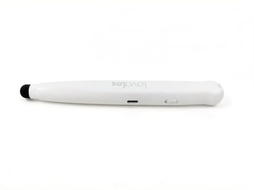 2-in-1 Presentation Clicker & Stylus Pen, 7-Function Wireless Presenter with Digital Highlighter, Virtual Pointer & Air Mouse, Rechargeable PowerPoint Remote for Mac, Windows, iPad, White