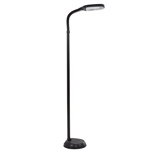 Floor Lamp - Full Spectrum Natural Sunlight Lamp with Bendable Neck - Reading, Craft, Studying, and Esthetician Light by Lavish Home (Black)