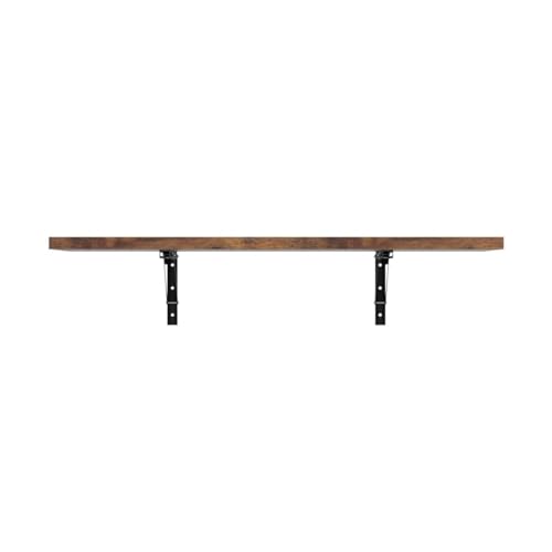 Wall Mounted Desk, Murphy Desk, Wall Mounted Folding Table, 48x16 Brown | Houseables Laundry Folding Table, Fold Down Work Bench, Foldable Station, Floating Bar, Hanging, Dining, Kitchen, Clothes - color: Brown