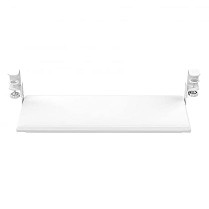 Stand Up Desk Store Compact Clamp-On Retractable Adjustable Keyboard Tray/Under Desk Keyboard Tray | Increase Comfort and Usable Desk Space | for Desks Up to 1.5" (24.5" x 11.5") (White) (Small) - size: Small