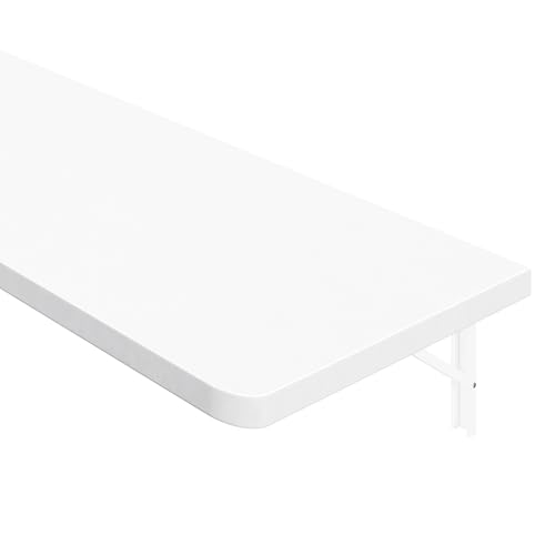 Dogsky Floating Wall Desk 55" x 16" - 400 lbs Heavy Duty Solid Pine - color: White, size: 55" x 16"