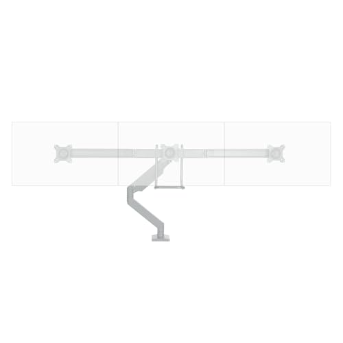 UPLIFT DESK Crestview Align Triple Monitor Stand - Gas Spring Monitor Mount with Adjustment Handle Fits 13-32” Inch Displays, VESA Compatible, Clamp or Grommet Mounting, Fits Standing Desks (Gray) - color: Gray, style: Triple Monitor Arm