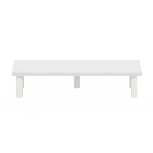 Furinno Turn-N-Tube Monitor Riser Stand, White/White (Pack of 2) - color: White/White, size: Rectangle (Pack of 2)