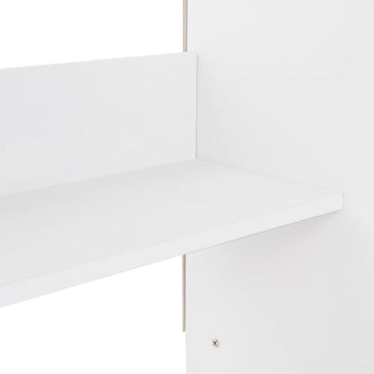 Computer Work Desk,Simple Style Writing Desk with Filing Cabinet,Study Table with Hutch,Workstation Table with Drawer Cabinet Shelf (Warm White, 39.37 * 15.74 * 55.9in)