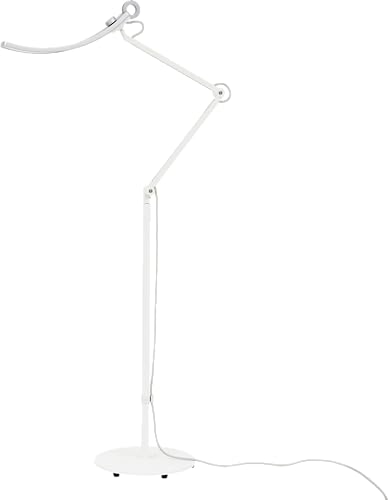 BenQ e-Reading Floor Lamp - Ultrawide and Bright Lighting, Dimmable with 13 Color Modes, Adjustable Arm, Auto-dimming, Eye-Caring Lamp for Home Office, Reading, Study, Craft, Matte Silver