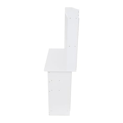 Computer Work Desk,Simple Style Writing Desk with Filing Cabinet,Study Table with Hutch,Workstation Table with Drawer Cabinet Shelf (Warm White, 39.37 * 15.74 * 55.9in)