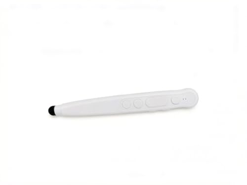 2-in-1 Presentation Clicker & Stylus Pen, 7-Function Wireless Presenter with Digital Highlighter, Virtual Pointer & Air Mouse, Rechargeable PowerPoint Remote for Mac, Windows, iPad, White