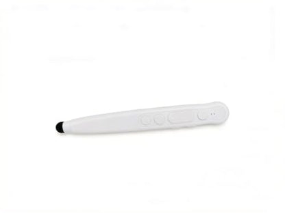 2-in-1 Presentation Clicker & Stylus Pen, 7-Function Wireless Presenter with Digital Highlighter, Virtual Pointer & Air Mouse, Rechargeable PowerPoint Remote for Mac, Windows, iPad, White