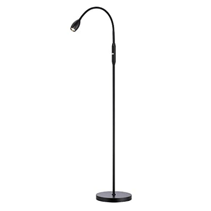 O’Bright Ray – Adjustable LED Beam Floor Lamp, Dimmable and Zoomable Spotlight, Flexible Gooseneck, Reading/Crafting Standing Lamp, Work Table Light, Matte Black - color: Black