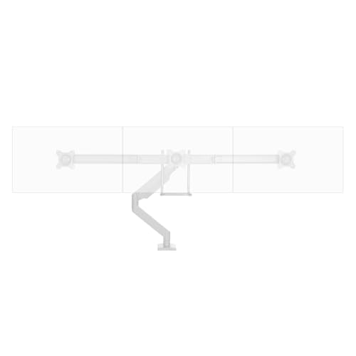 UPLIFT DESK Crestview Align Triple Monitor Stand - Gas Spring Monitor Mount with Adjustment Handle Fits 13-32” Inch Displays, VESA Compatible, Clamp or Grommet Mounting, Fits Standing Desks (White) - color: White, style: Triple Monitor Arm