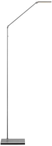 Royce Adjustable Arm Aluminum LED Task 61" Tall Floor Lamp | Modern Minimalist Style Bright Lighting Silver Touch On Off for Living Room Reading House Bedroom Home