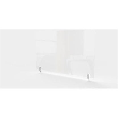 Pemberly Row Clear Plastic Partition Extender, 18"x29", Durable Design with Screw Installation, Transparent Panel for Privacy and Lighting, Modern Office Divider