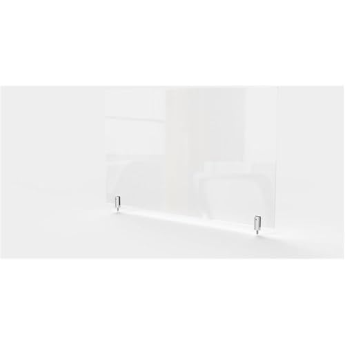 Pemberly Row Clear Plastic Partition Extender, 18"x29", Durable Design with Screw Installation, Transparent Panel for Privacy and Lighting, Modern Office Divider