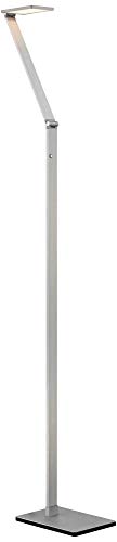 Royce Adjustable Arm Aluminum LED Task 61" Tall Floor Lamp | Modern Minimalist Style Bright Lighting Silver Touch On Off for Living Room Reading House Bedroom Home