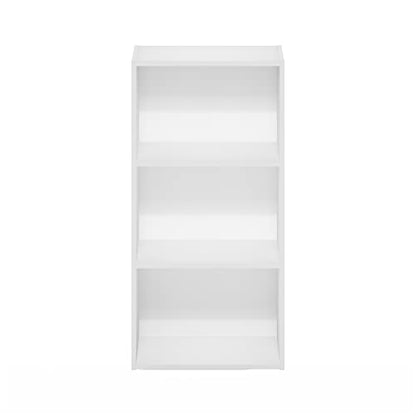 Furinno Luder 3-Tier Open Shelf Bookcase, White | 9.3 x 16 x 31.4, Open Shelves Bookcase, for Living Room, Bedroom, Home Office - color: White, size: 3-Tier, 9.3 x 16 x 31.4