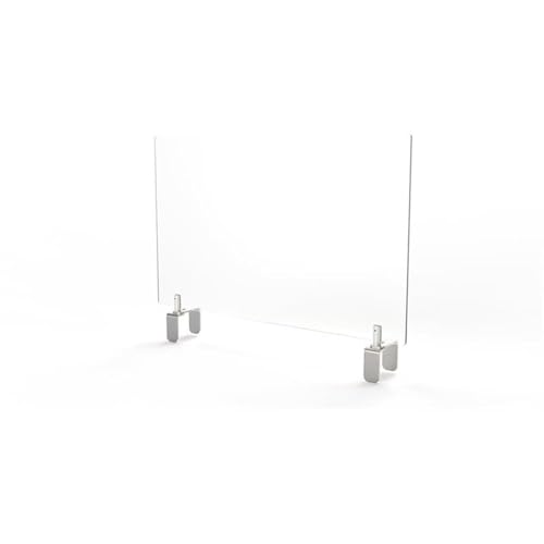 Pemberly Row Plastic 24" x 42" Partition Extender w/Attached Clamp in White - size: 42.00" x 3.88" x 24.00"