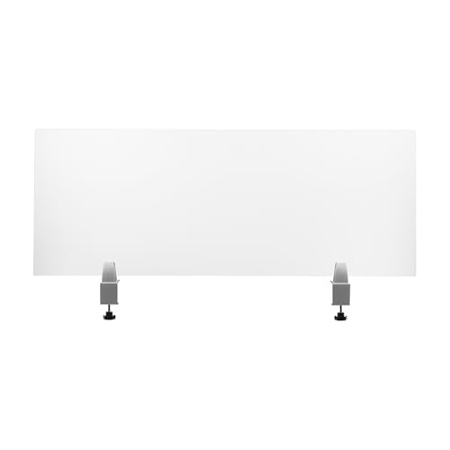Freestanding Desktop Divider 47 * 18 * 2in Translucent Office Partition, Desk Divider, Desktop Privacy Panel Suitable for Tables Up to 30 Mm Thick