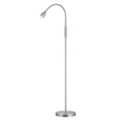 O’Bright Ray – Adjustable LED Beam Floor Lamp, Dimmable and Zoomable Spotlight, Flexible Gooseneck, Reading/Crafting Standing Lamp, Work Table Light, Brushed Nickel - color: Brushed Nickel