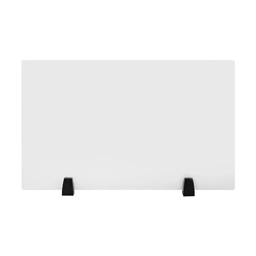 2PCS Dual Acrylic Frosted Plexiglass, 30 X 18 Inch Clamp-On Partition Cubicle Style Office Privacy Panels Desk Dividers
